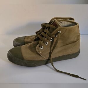 Men's Olive Canvas High-Top Sneakers
